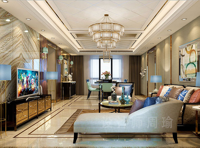 广东鸡巴视频区世纪江尚三室两厅168平装修设计效果欣赏